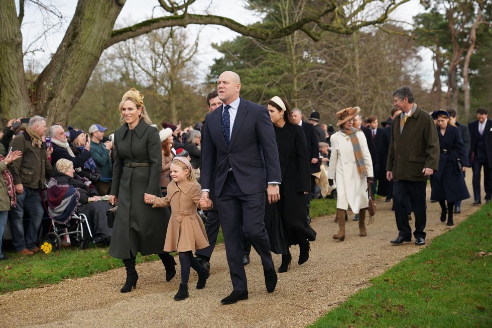 Zara Tindall, Lena Tindall and Mike Tindall