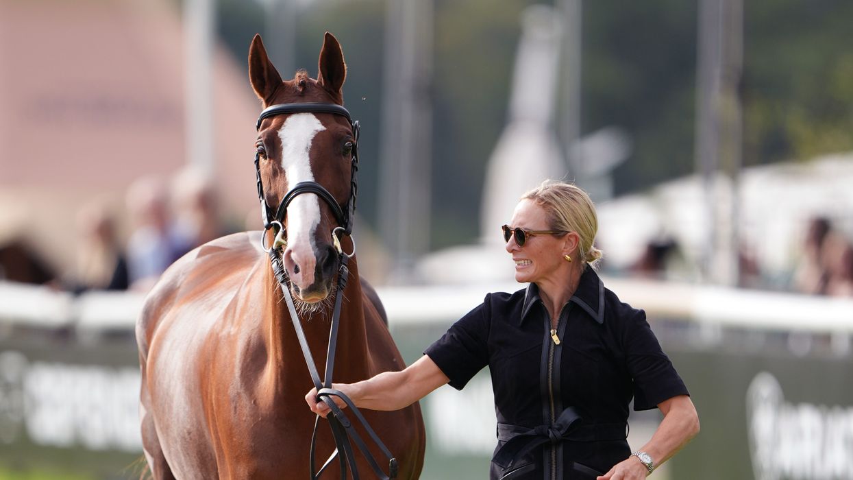 Zara Tindall with Class Affair during the horse inspection ahead of the Land Rover Burghley Horse Trials at Burghley House,