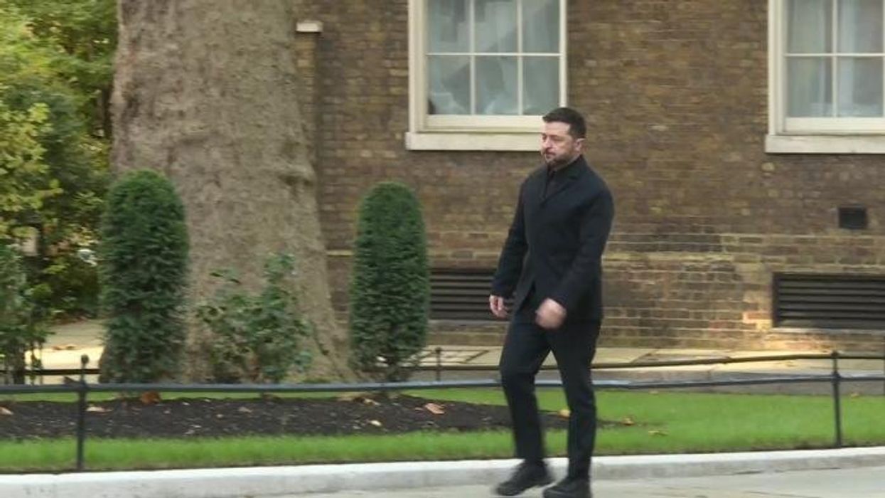 WATCH: President Zelensky arrives at Downing Street and is warmly embraced by Keir Starmer