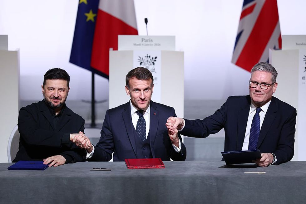 Zelensky, Macron and Keir Starmer