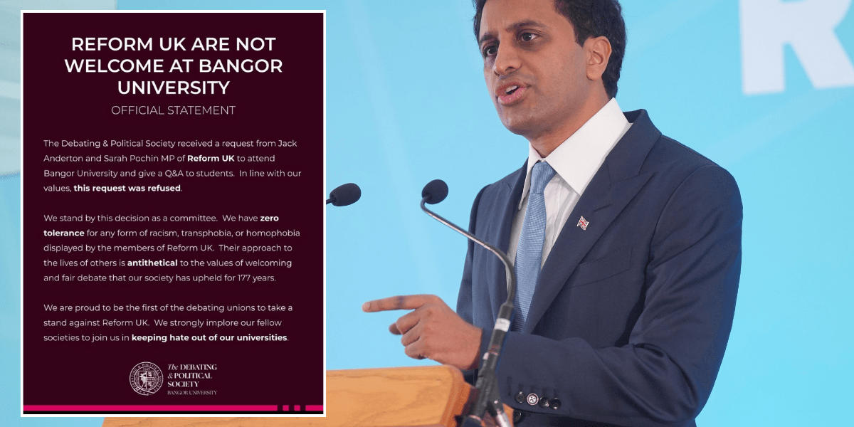 Reform UK threatens to cut funding for Welsh university after debating society BANS party from campus Reform UK threatens to cut funding for Welsh university after debating society BANS party from campus