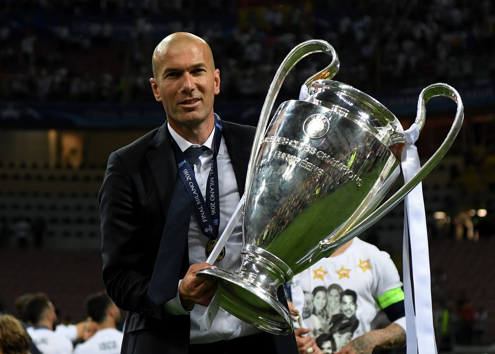 Zinedine Zidane won three Champions League titles as Real Madrid boss