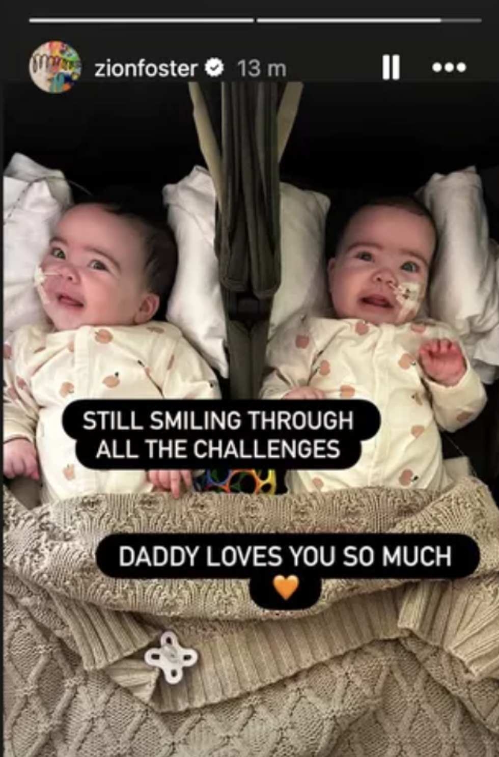 Zion Foster's Instagram story