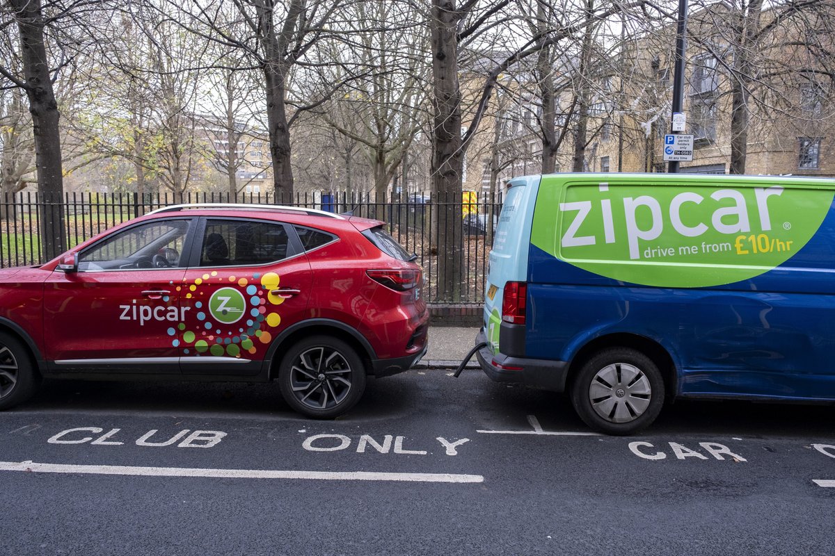 Zipcar vehicles parked in London