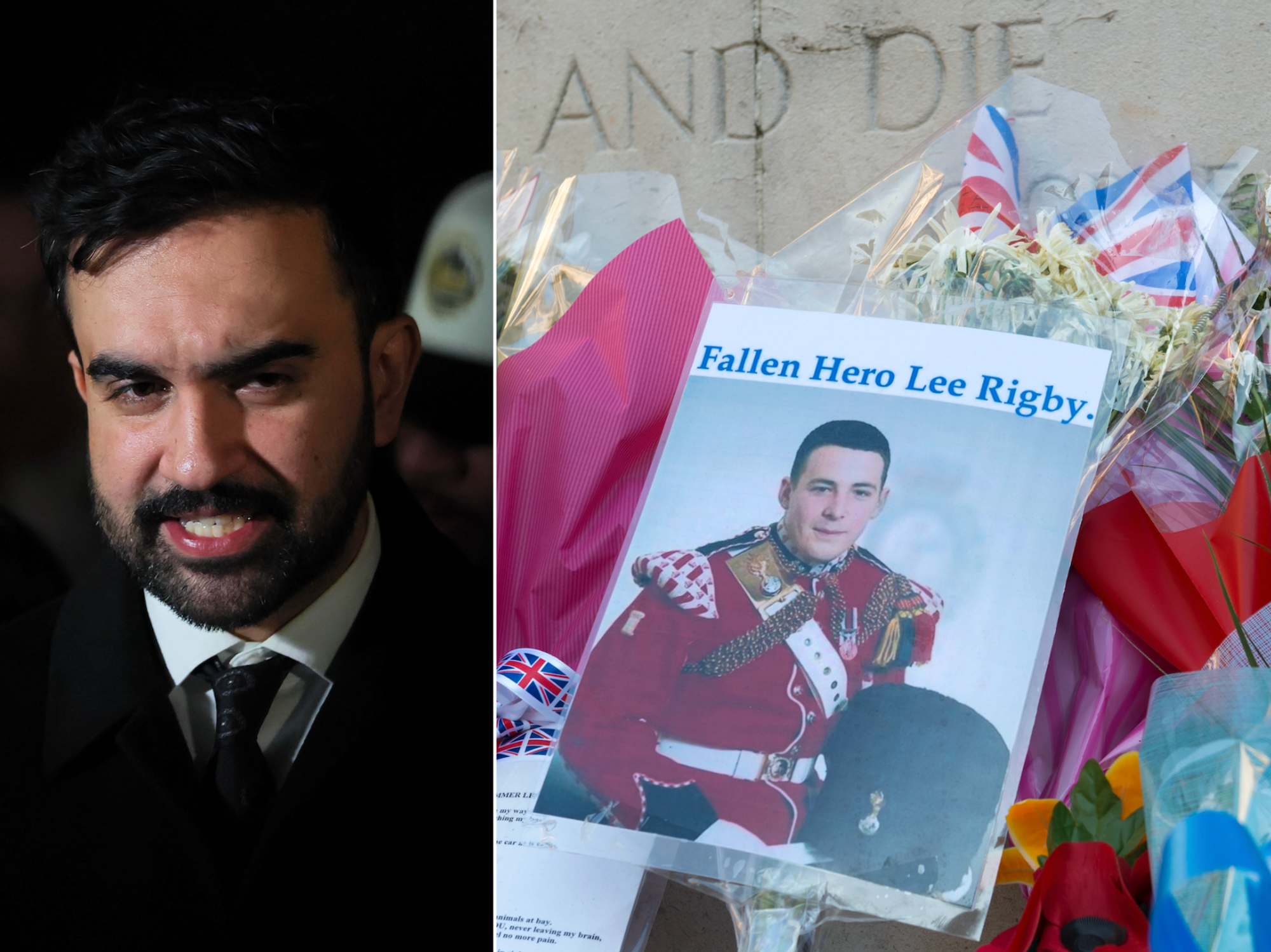 Zohran Mamdani (left), Lee Rigby (right)