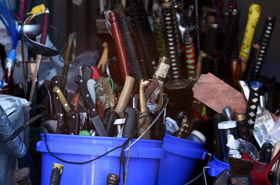 Zombie knives collected by the police